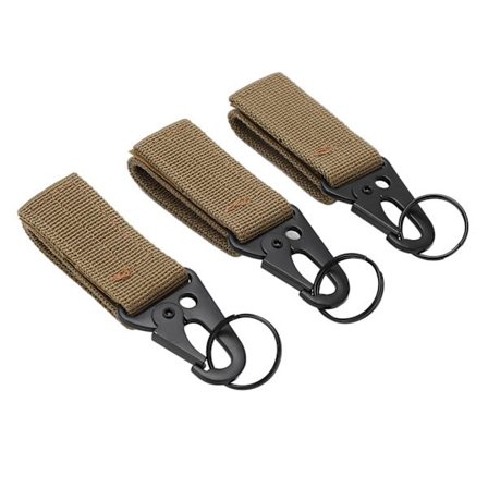 3 stk klatrekarabiner med limdesign, slitesterk, slitesterk, kompakt, bærbar, praktisk campingutstyr for utendørsbruk, khaki