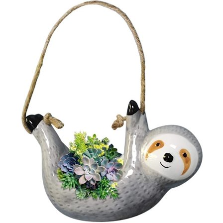 Dovendyr Keramisk Plantepotte, Hængende Plantepotte til Sukkulenter, Dovendyr Hængende Planteholder, Indendørs Sukkulent Potte Moderne Blomsterpotte