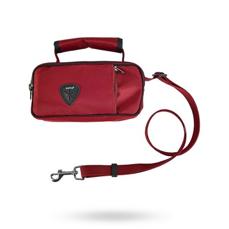 Puppia - Ashton Hundkoppel Med Väska - Wine - Hundkoppel
