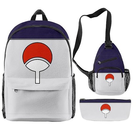 3-piece Large-capacity Waterproof School Bag, Naruto, Role-playing Backpack-l
