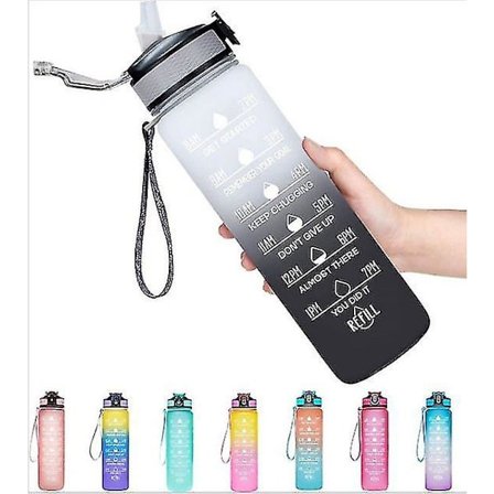 Utomhus vattenflaska Time Marker 1l Motiverande flaska presenter