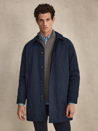 John Henric Men's Marineblau Mantel Regular Fit Size M