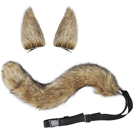 Rævehale katteklips øresæt kunstig pels rævehale rollespil kostume