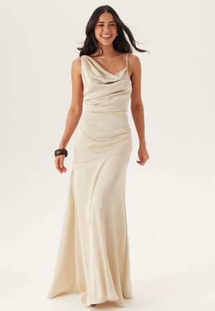 Bubbleroom Occasion - Waterfall Mermaid Satin Gown - 38