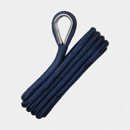 Cabo de amarre con gaza de acero inoxidable NOCK Långedrag, poliéster de 16 trenzas, Ø10 mm, 4 metros, azul marino