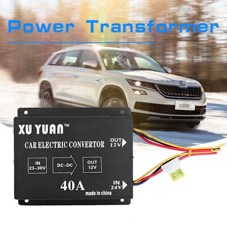Auton kuorma-auton 40A 480W DC 24V - 12V tehomuunnin sähköinen jännitteenalennin Step down -muuntaja