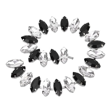 1 meter (90 cm) krystalglas sy på rhinsten kæde trimning DIY tøj dekoration (hvid sort rhinsten)