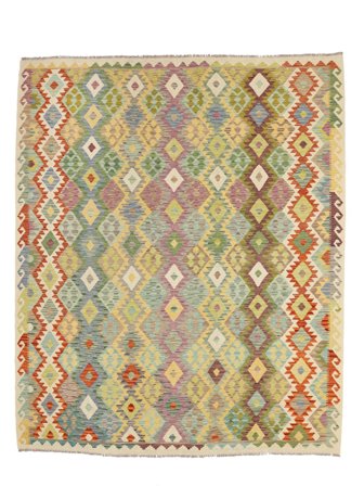 Kilim Afghan Old Style Rug Hand Woven 258X295 Dark Yellow/Orange Afghanistan