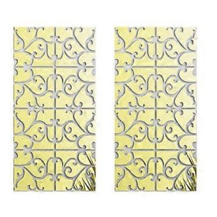 3D Spejlvægklistermærker, selvklæbende aftagelige spejlplastvægfliser, dekorative vægklistermærker til moderne europæisk stil boligindretning