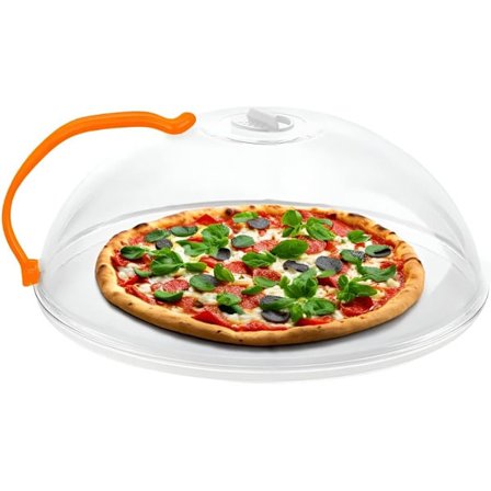 1 st Mikrovågslock för mat med lättgreppshandtag, genomskinligt stänkskydd, plastlock för kladdfri uppvärmning av mat