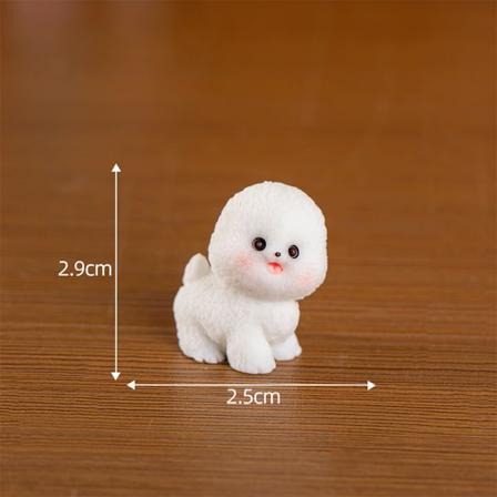 e Resin Hundevalp Dyr Miniatyrfigur Hjem Ornament Potted 7