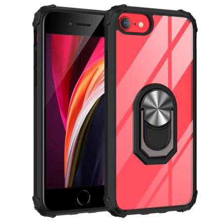Iphone 7/8/se (2020/2022) - Shockproof Ring Skal - Svart/silver