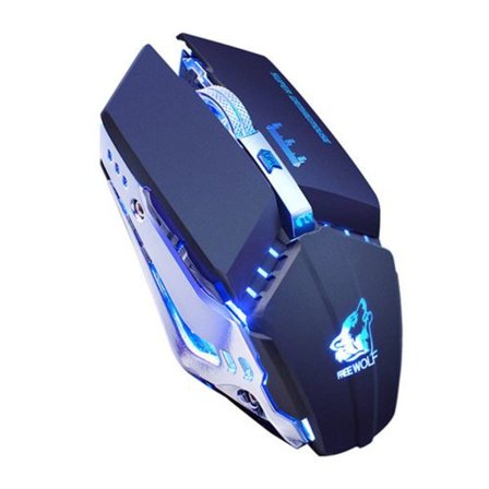 GRATIS WOLF X11 Trådløs Stille Gaming Mus - Multifarvet