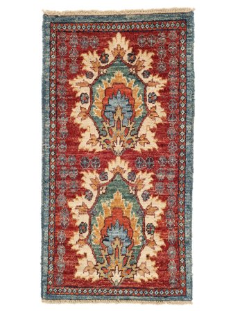 53X100 Tapis D'orient Ziegler Rouge Foncé/Vert Foncé (Laine, Afghanistan)