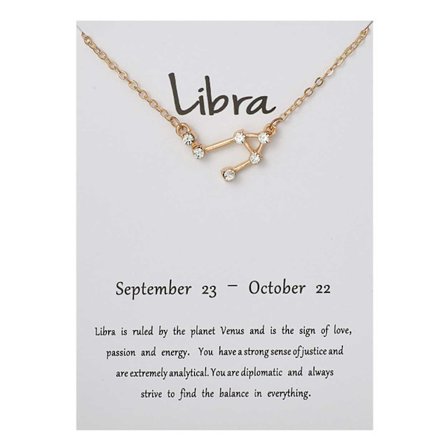 Zodiac Sign -kaulakorun aalto Libra -lahjakaulakoru kulta
