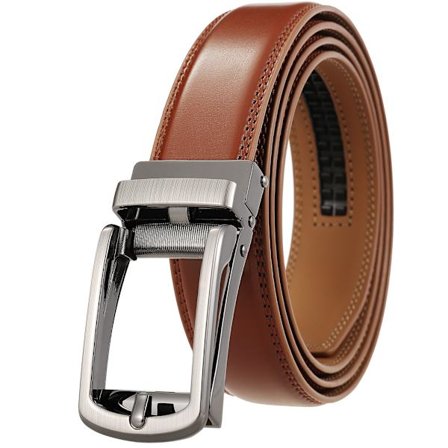 Herrarmband, Ratchet Dress Belt med Automatspänne Brun/Svart-T