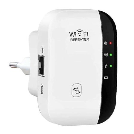 WLAN forstærker, WLAN repeater 300Mbit/s 2.4GHz, WiFi rækkeviddeforlænger med hurtig Ethernet-port, WPS-knap, mini WLAN forstærker receiver kompatibel