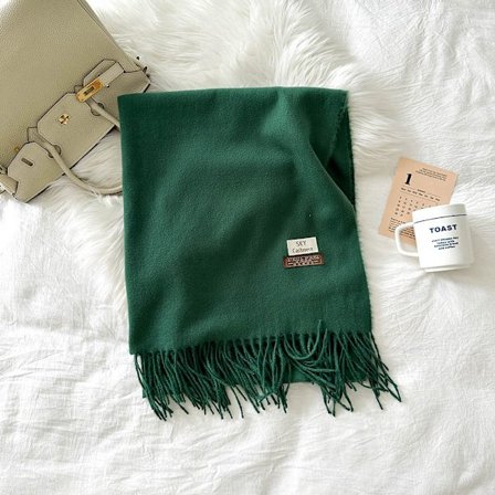 Enfärgad scarf för kvinnor på vintern, ny europeisk och amerikansk imitation kashmirscarf, mångfärgad varm scarf, lång sjal