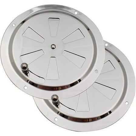 Rund ventilationsgitter, 125mm ventilationsgitter i rustfrit stål, rør myggenet, udstødningsgitter, indgående luft, udstødningsluft, ventilation, 