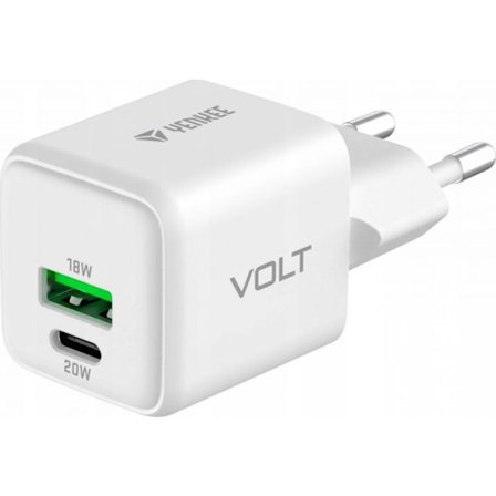 Laddare - väggadapter Yenkee - YAC G38 VOLT - USB C/A väggladdare 20W/18W 3A Power delivery 3.0 QC3.0