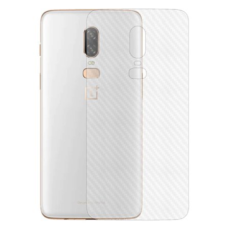 OnePlus 6 Carbon Fiber Vinyl Skin Decal Beskyttende film Back Carbon