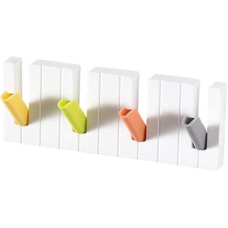 Neljä Hihnalla Varustettua Pianonäppäimen Muotoista Kätkettävää Taittuvaa Hattukoukkua Avaimenpidikkeenä Seinälle Asennettavaksi, Makeisvärejä