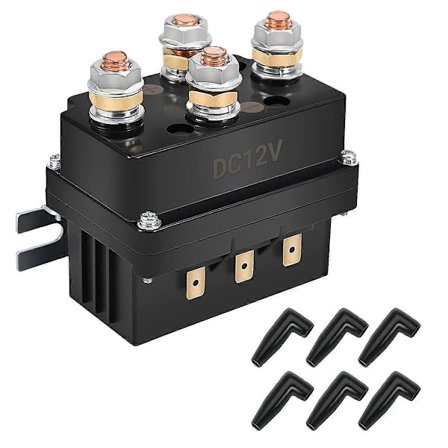 Vinsj Solenoid Relé Kontaktor 12V 500A Vinsjrelé Tommelbryter for Lastebil ATV UTV Båt 4x4 8000-15000lbs