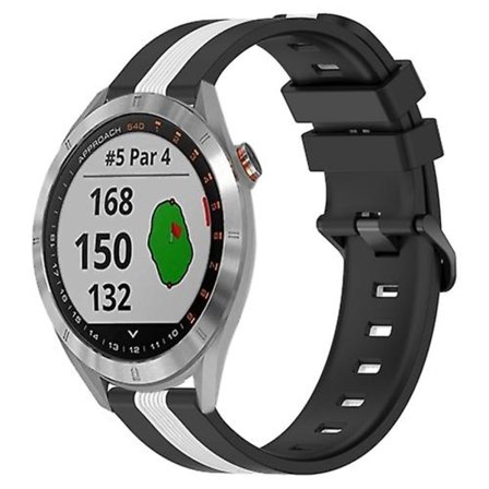 Til Garmin Approach S40 20 mm lodret tofarvet silikoneurrem