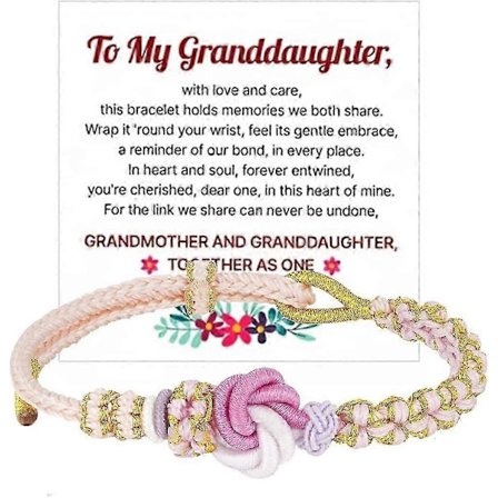 Til mitt barnebarn - Infinity Forever Love Hjertearmbånd, naturlig keiserstein dobbelt lag lilla perlebelagt vevd wrap-armbånd justerbart Mind Peace