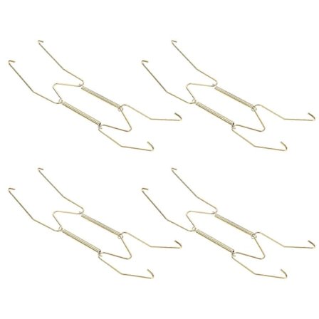 4 stk. Fjeder Vægpladeophæng Metalophæng med gylden belægning Dekorativ tallerkenholder med kroge 20 cm