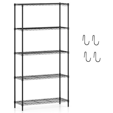 5-lags justerbar metalopbevaringshylde – kraftig