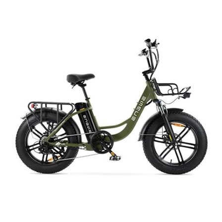 ENGWE L20 Fatbike Elektrisk – 20 Tommer – Motor 250W – 7 Gear – Rækkevidde 140 km – Mekaniske Skivebremser – Grøn