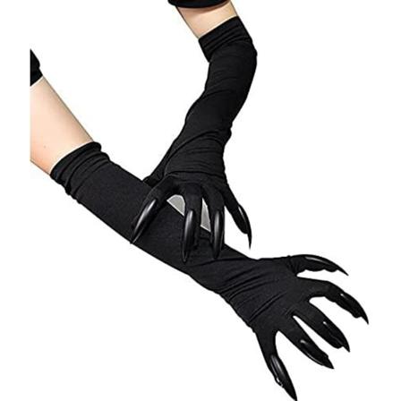 1 Sæt Halloween Kostume Klohandsker Lange Negle Sort Fest Gl,ZQKLA