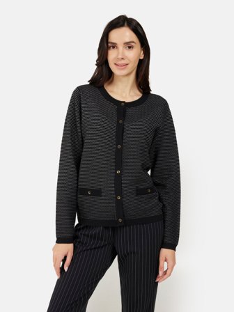 JENSEN - Cardigan - Sort - Stribet