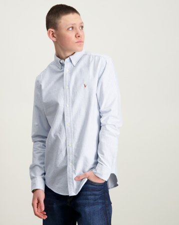 Polo Ralph Lauren Striped Cotton Oxford Shirt Crèmekleurig Overhemden Jongens - Kids Brand Store