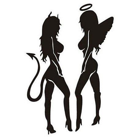 Dekal til bil - "God og Dårlig"