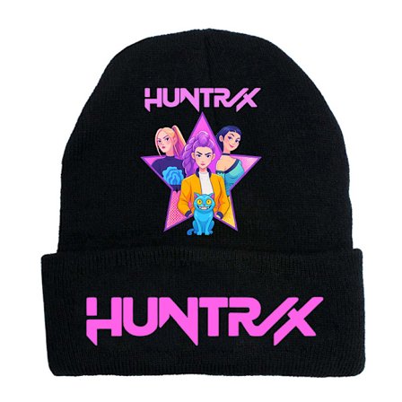 KPOP DEMON HUNTER omkransende strikket hat krøllet uldhat trykt beanie hat udendørs kold hat voksen