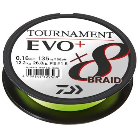 Daiwa Tournament 8 Braid Evo + chartreuse fläta - chartreuse/chartreuse - 0,08 mm