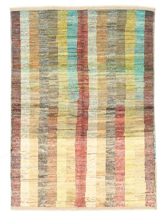 Noué À La Main Berbère Colourful Tapis 150X206 De Laine Orange/Vert Petit