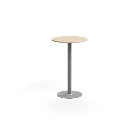 Stehtisch ALVA, Ø700x1100 mm, Hochdrucklaminat, silber/Birke