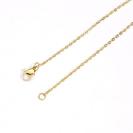 Gull halskjede i rustfritt stål med 18k gullbelegg 1mm tjock, 50 cm lång