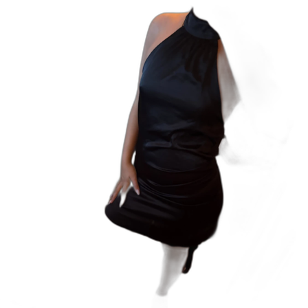 Svart halterneck kortklänning