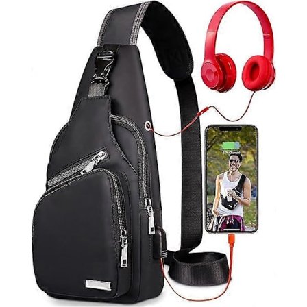 Vattentät Sling Bag Crossbody Ryggsäck för Män Kvinnor Sling Ryggsäck Vandring Dagsryggsäck Mångsidig Cross Body Bröstväska