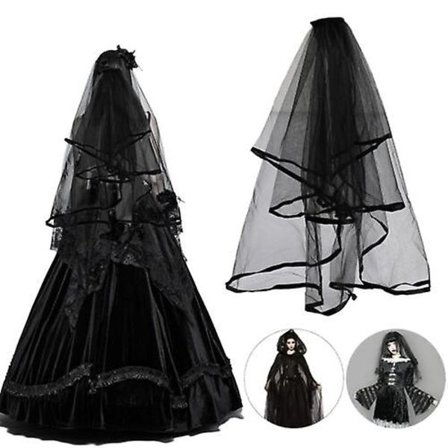 Black Widow Polterabend Brudeslør Til Halloween Gotisk Udklædningskostume