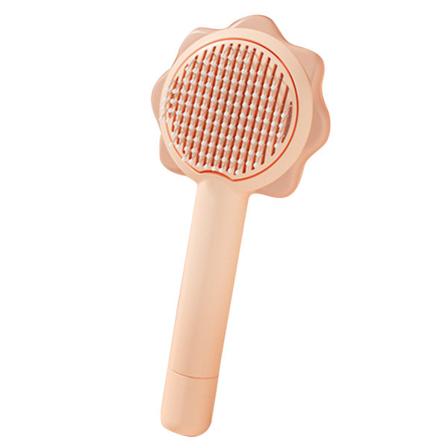 Hundefjerningsbørste Ergonomisk ABS-håndtak Rustfritt Stål Nål Tegneserie Stil Kjæledyr Pelsbørste for Katt Hår Fjernings Rosa