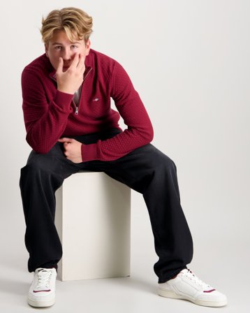 GANT MICRO TEXTURE HALF ZIP Rød Trøjer Dreng - Kids Brand Store