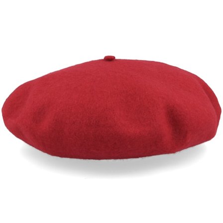 MJM Hats - Röd traditionalbeanie Hatt - Isabel W 100 % Wool Red Beret @ Hatstore