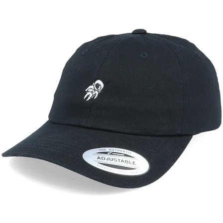 Iconic - Svart unconstructed Keps - Tiny Astronaut Black Dad Cap @ Hatstore