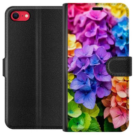Kompatibelt Lommeboketui til Apple Apple iPhone SE (2022) Hydrangea blomster hortensia blomster fargerike regnbue blomstermønster rosa blå lilla gul