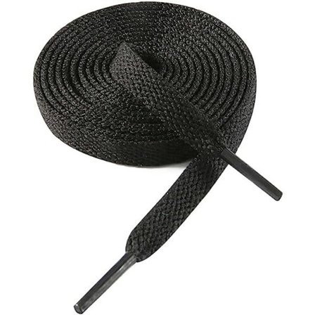 Svarta platta skosnören för sneakers, platta skosnören för sneakers -